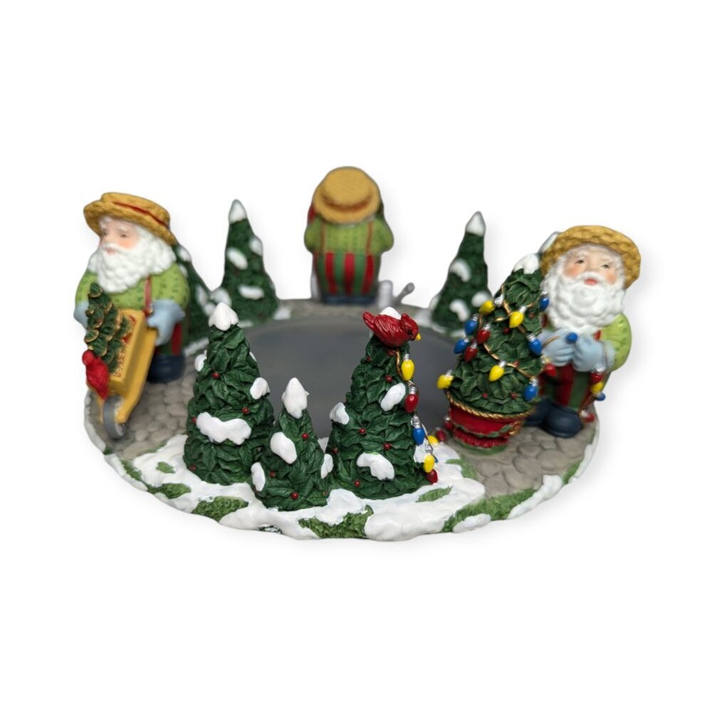The White Barn Candle Co Christmas Trees w/Santa Jar Candle Holder